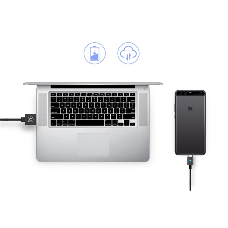 USAMS US-SJ143 U-Link Series Braided Type-C Magnetic Data Sync Charge Cable - Black-9