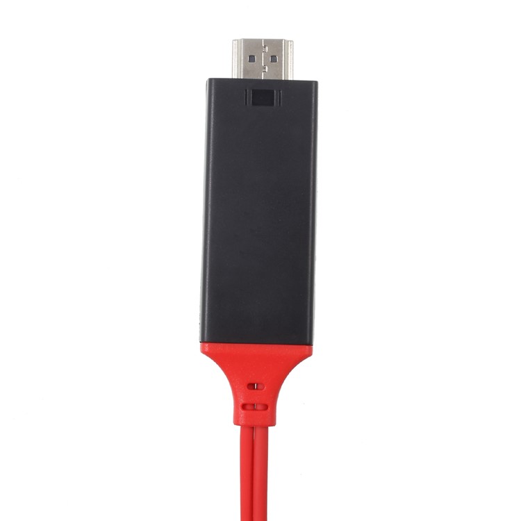 USB+USB USB para HDMI 1080P Cabo de adaptador de saída de vídeo 1M para iPhone Samsung Sony Etc - vermelho-3