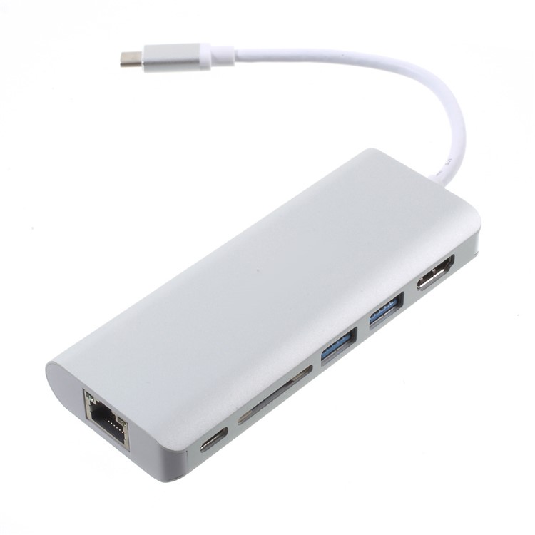 USB Type-C to HDMI, USB3.0 x 2, Card Reader, Type-C Power Delivery and Gigabit Ethernet Adapter-1
