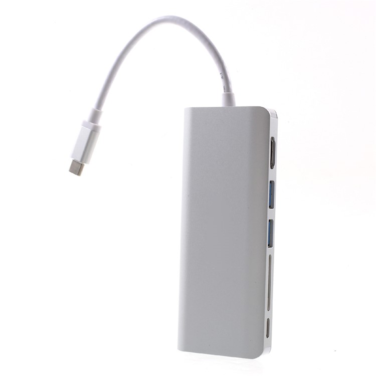 USB Type-C to HDMI, USB3.0 x 2, Card Reader, Type-C Power Delivery and Gigabit Ethernet Adapter-2