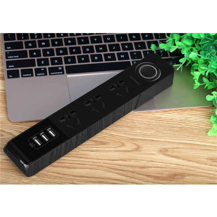 MOMAX 1-Plug 2500W 3 Ground AU Outlets + 3 USB Ports Power Strip with 1.8m Cable - Black / AU Plug-10