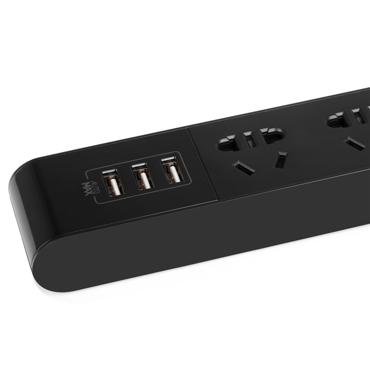 MOMAX 1-Plug 2500W 3 Ground AU Outlets + 3 USB Ports Power Strip with 1.8m Cable - Black / AU Plug-6