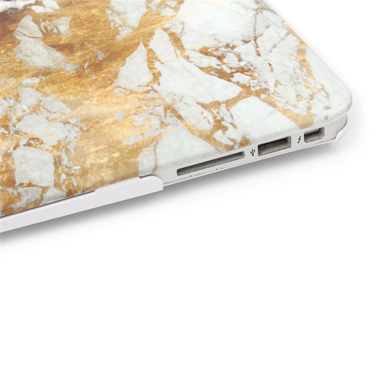 Hartschalenetui Aus Marmoriertem Muster Für MacBook Air 11.6-Zoll - Goldfarben / Grau-6