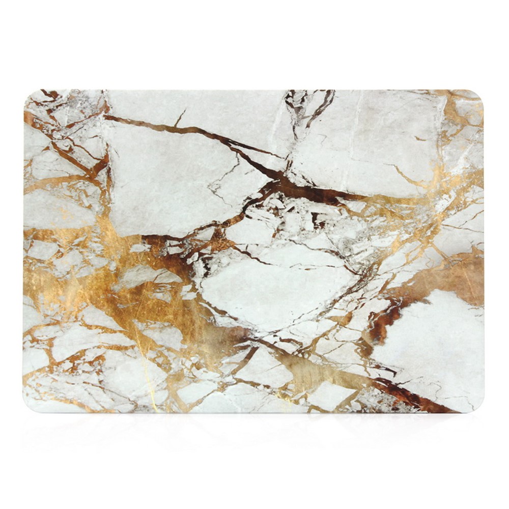 Marble Pattern Plastic Hard Cover for Macbook Air 13.3 Inch - Gold Color / Grey