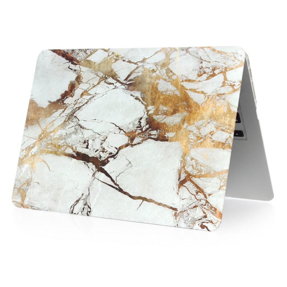 Cubierta Dura Plástica Del Modelo De Mármol Para El Aire Del Macbook 13.3 Pulgadas - Color Dorado / Gris-3