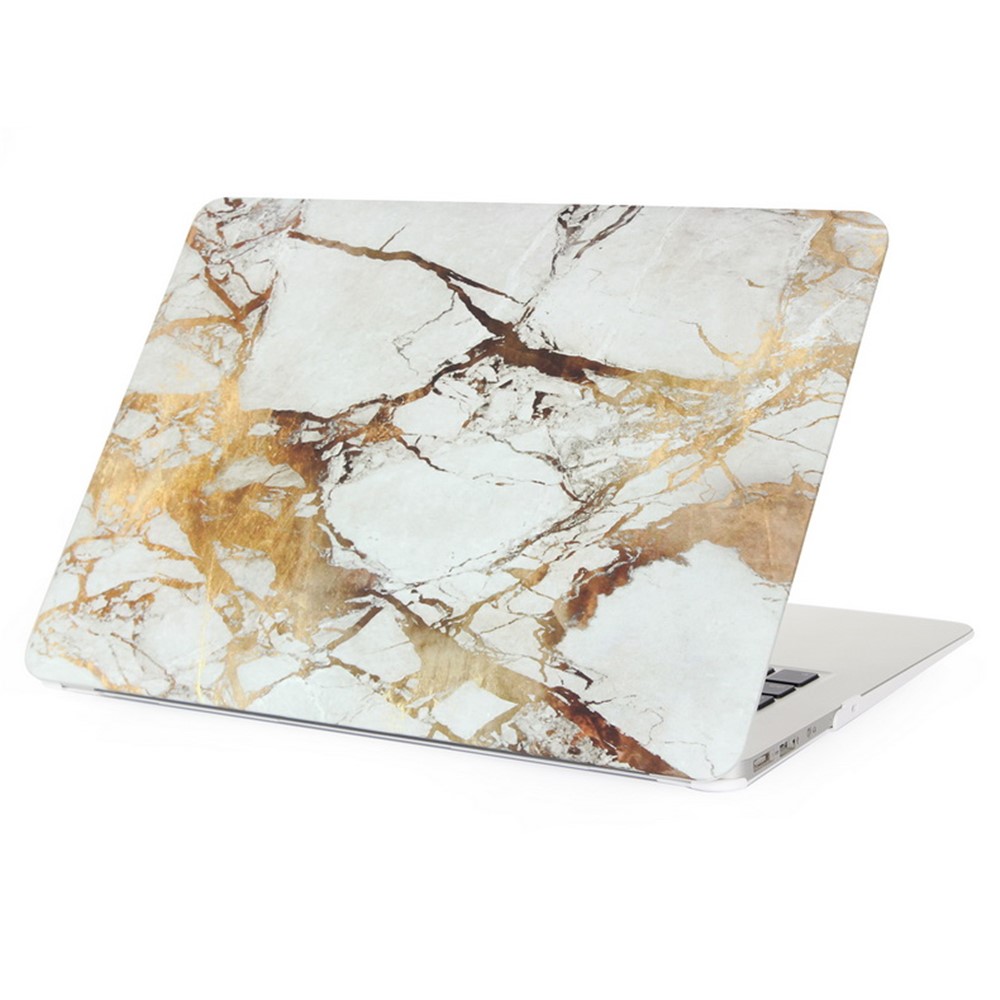 Cubierta Dura Plástica Del Modelo De Mármol Para El Aire Del Macbook 13.3 Pulgadas - Color Dorado / Gris-5