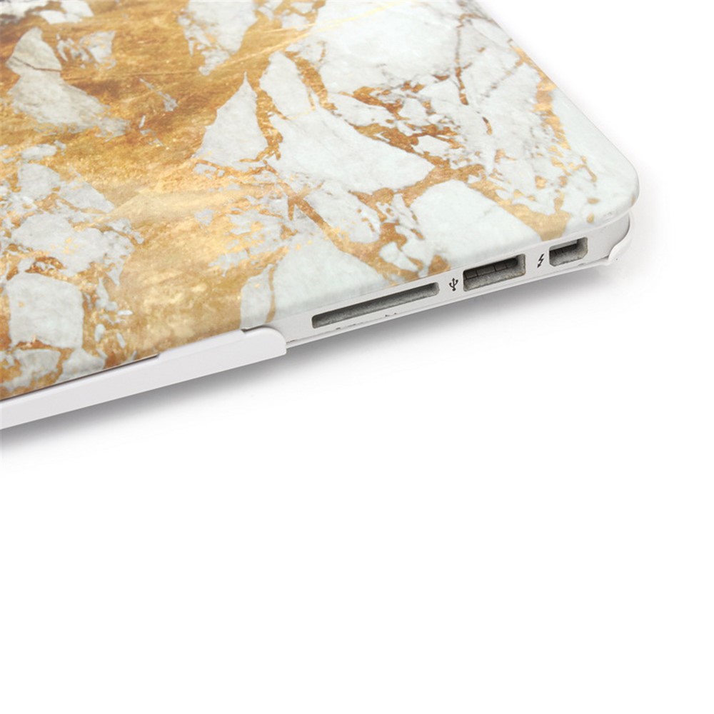 Cubierta Dura Plástica Del Modelo De Mármol Para El Aire Del Macbook 13.3 Pulgadas - Color Dorado / Gris-7