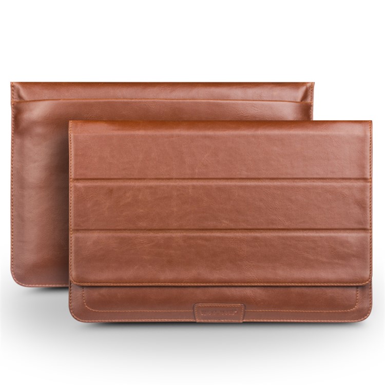 QIALINO High Quality PU Leather Bag Pouch for MacBook 12-inch with Retina Display (2015) - Brown-1