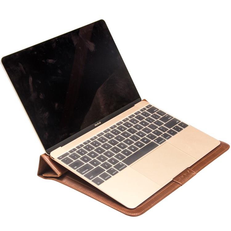 QIALINO High Quality PU Leather Bag Pouch for MacBook 12-inch with Retina Display (2015) - Brown-3