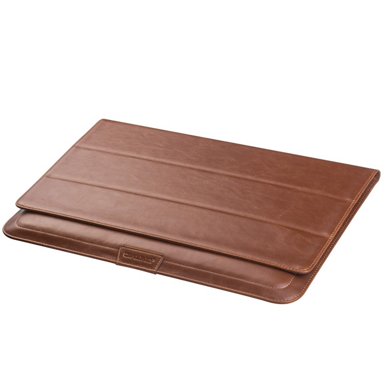 QIALINO High Quality PU Leather Bag Pouch for MacBook 12-inch with Retina Display (2015) - Brown-5
