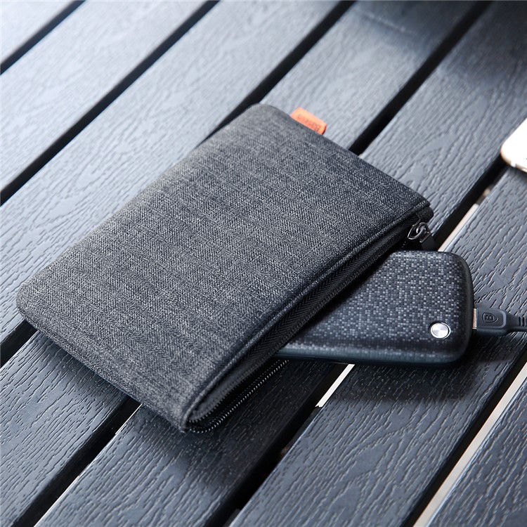 BASEUS Bolsa De Almacenamiento De Tela Impermeable Simple Para Teléfono / Banco De La Energía / Disco Duro, Etc. - negro-8