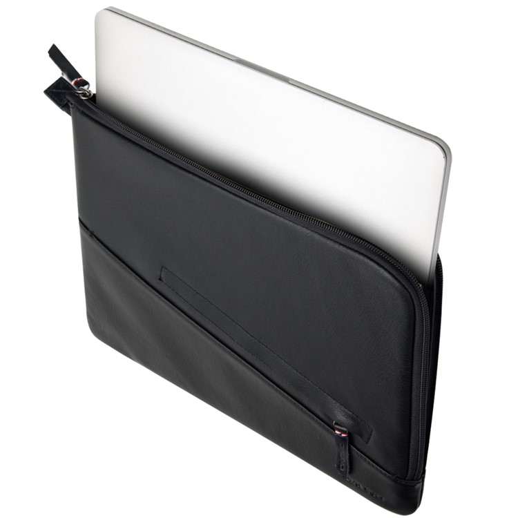 QIALINO Shockproof Genuine Leather Zipper Bag for Macbook Pro 13.3 with Retina Display/Macbook Pro 13.3 Inch - Black-8