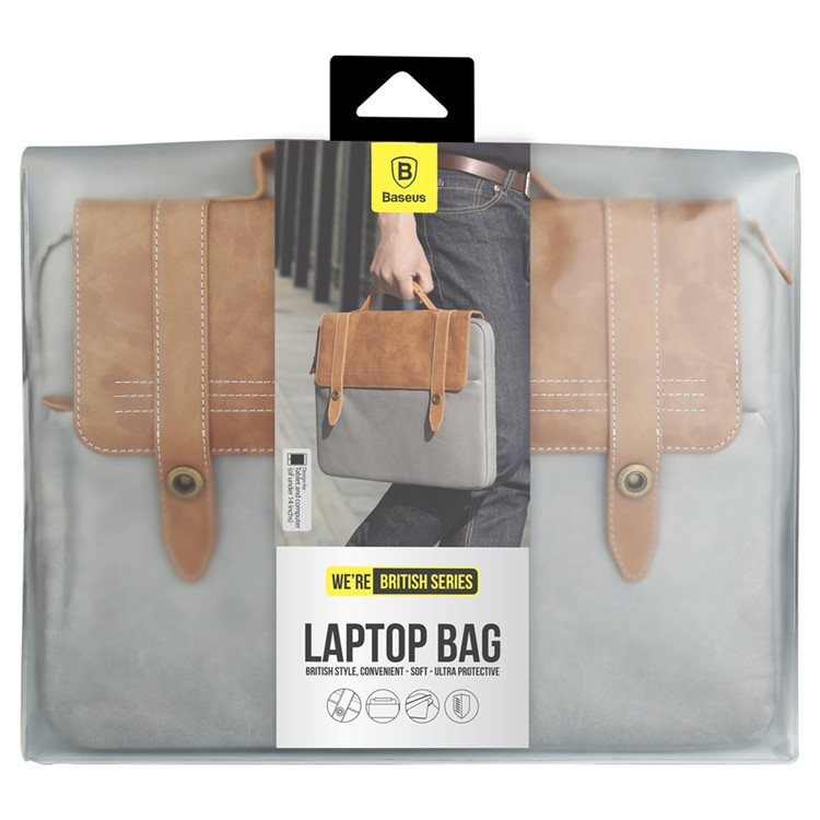BASEUS British Series Laptop Handbag for iPad Pro 12.9/Macbook Air 13.3 etc - Brown-10