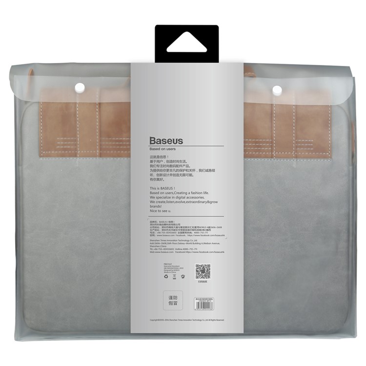 BASEUS British Series Laptop Handbag for iPad Pro 12.9/Macbook Air 13.3 etc - Brown-11