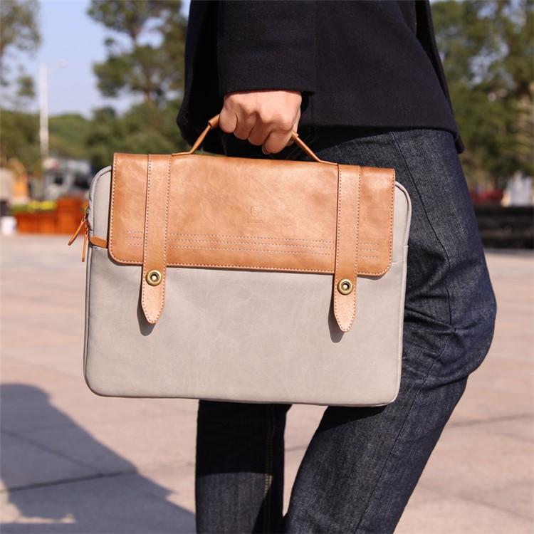 BASEUS British Series Laptop Handbag for iPad Pro 12.9/Macbook Air 13.3 etc - Brown-16