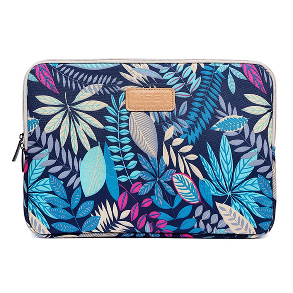 LISEN 14 inch Colorful Leaves Laptop Protective Sleeve Bag Case, Size: 36.5 x 25.5 x 2 cm - Blue Background-2