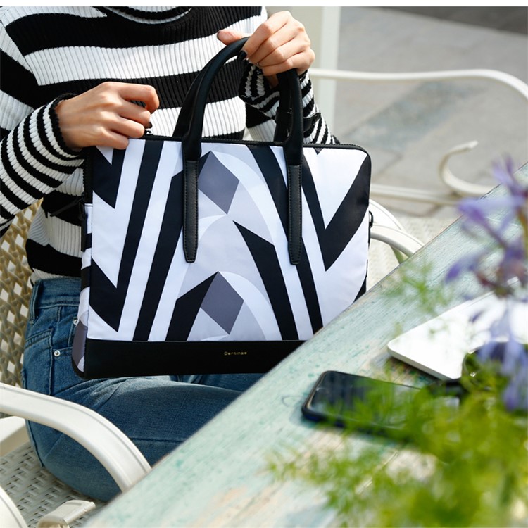 CARTINOE 13.3-Zoll-spritzwassergeschützte Polyester-Laptop-Tasche Handtasche, Größe: 360 X 265 X 30 Mm - Schwarz-3