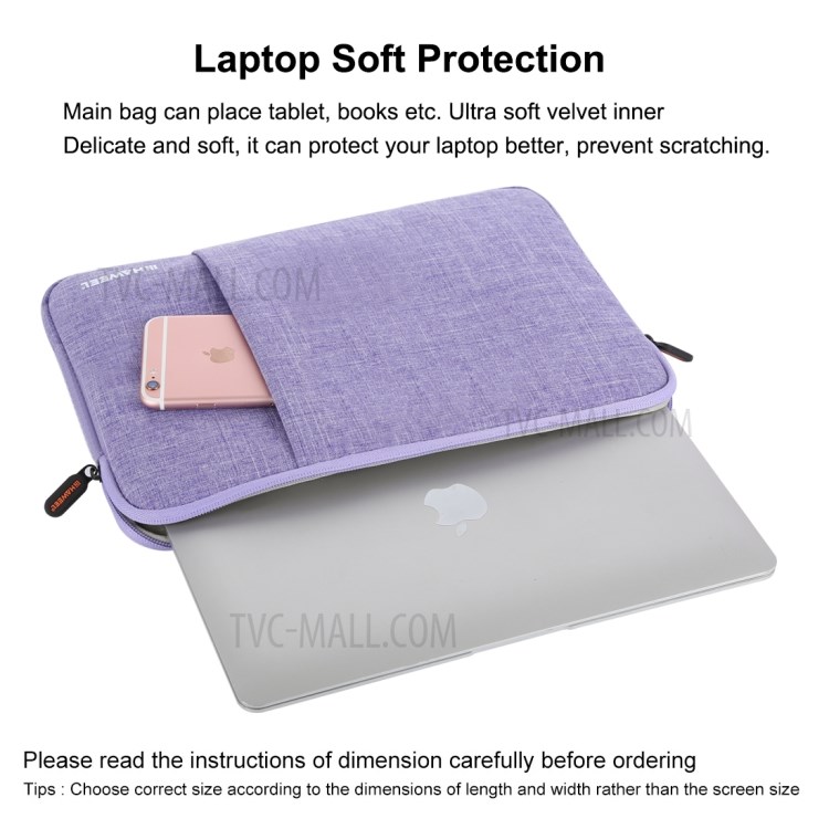 HAWEEL Splash-proof Shockproof Oxford Pouch Bag Case for 11-inch Tablet/Laptop - Purple-11