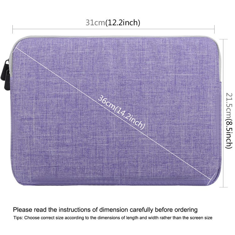 HAWEEL Splash-proof Shockproof Oxford Pouch Bag Case for 11-inch Tablet/Laptop - Purple-3