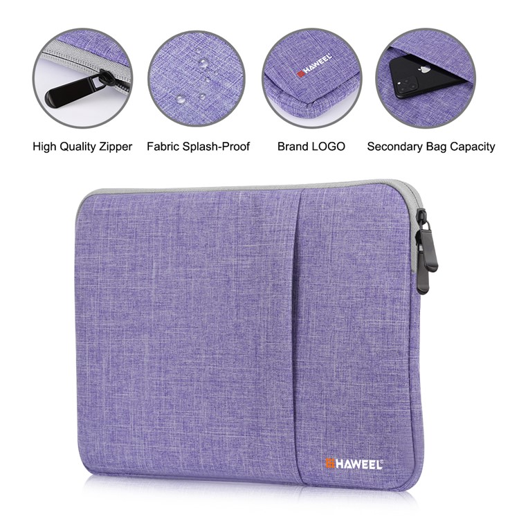 HAWEEL Splash-proof Shockproof Oxford Pouch Bag Case for 11-inch Tablet/Laptop - Purple-4