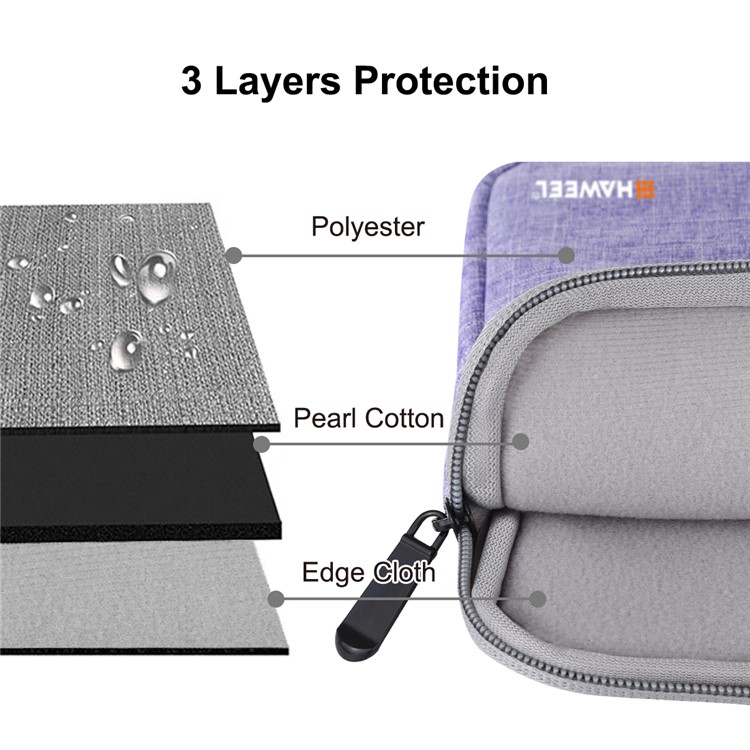 HAWEEL Splash-proof Shockproof Oxford Pouch Bag Case for 11-inch Tablet/Laptop - Purple-5