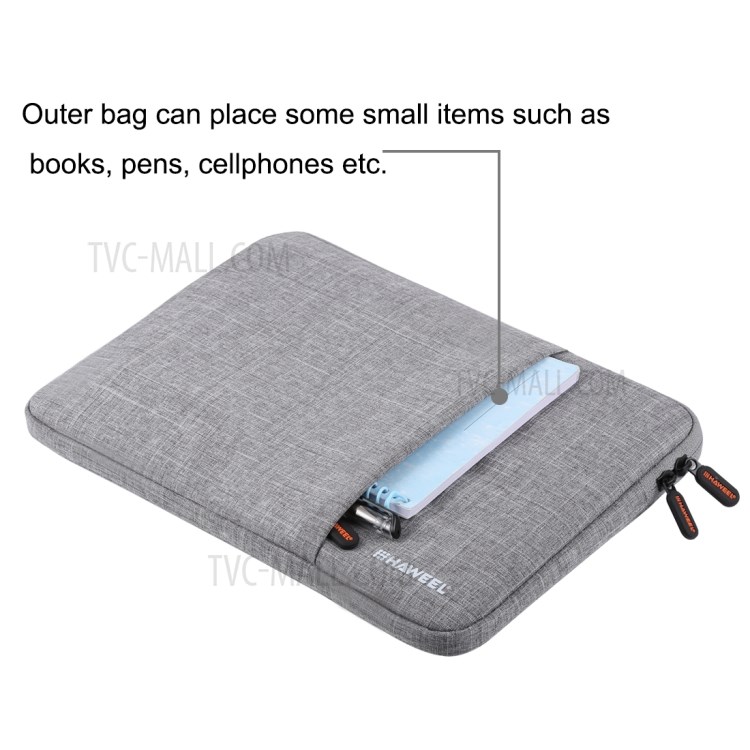 HAWEEL Splash-proof Shockproof Oxford Sleeve Bag for 13-inch Laptops/Tablets - Grey-11