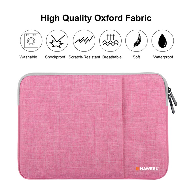 Housse De Protection HAWEEL Anti-éclaboussures À Manches Oxford Pour Ordinateurs Portables / Tablettes De 13 Pouces - Rose-2