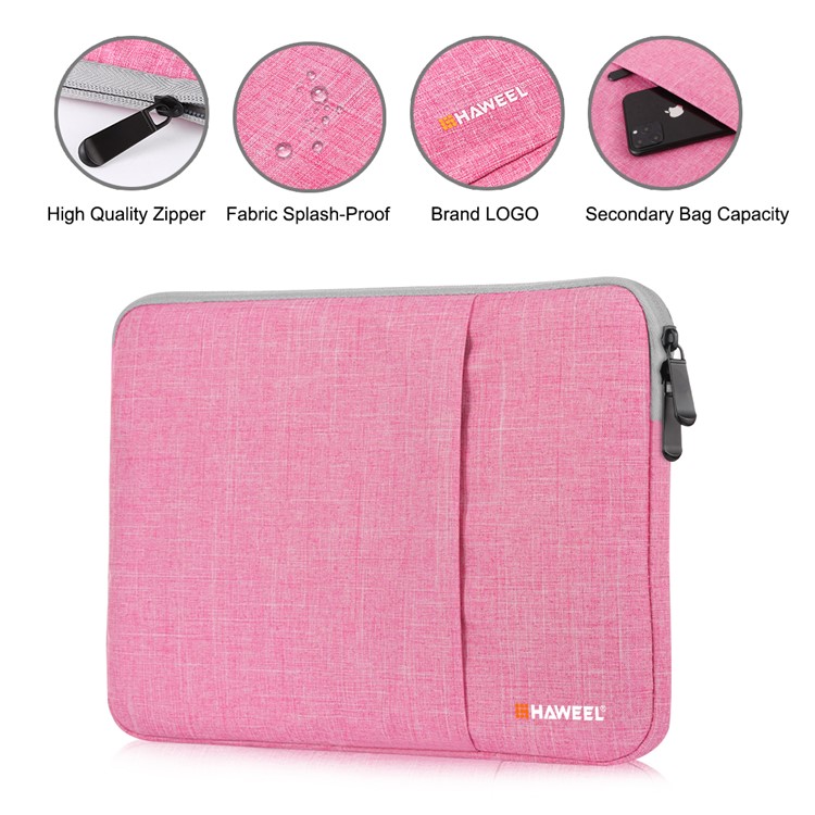 Housse De Protection HAWEEL Anti-éclaboussures À Manches Oxford Pour Ordinateurs Portables / Tablettes De 13 Pouces - Rose-4