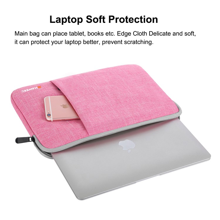 Housse De Protection HAWEEL Anti-éclaboussures À Manches Oxford Pour Ordinateurs Portables / Tablettes De 13 Pouces - Rose-8
