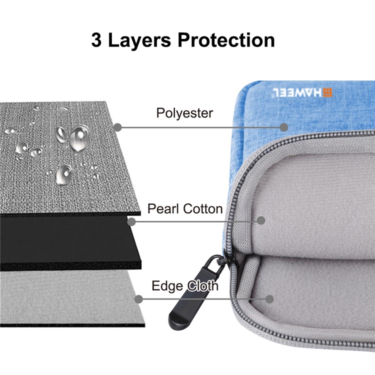 Housse De Protection À Manches Longues HAWEEL Anti-éclaboussures Pour Ordinateurs Portables / Tablettes De 13 Pouces - Bleu-5