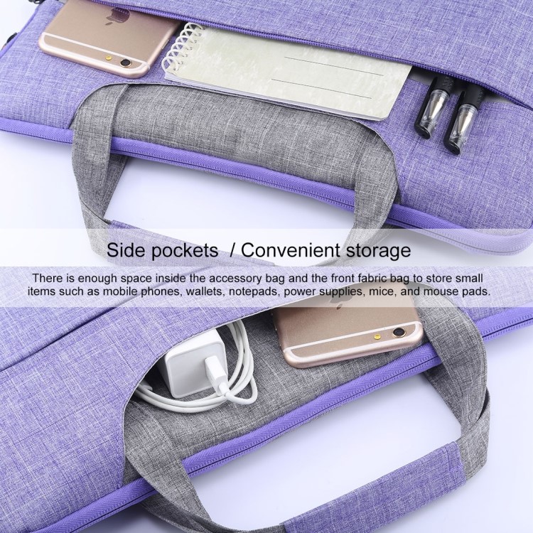 HAWEEL Wasserdicht Stoßfest Oxford-Hülle Tasche Handtasche Für 15-Zoll-Laptops / Tabletten - Lila-11