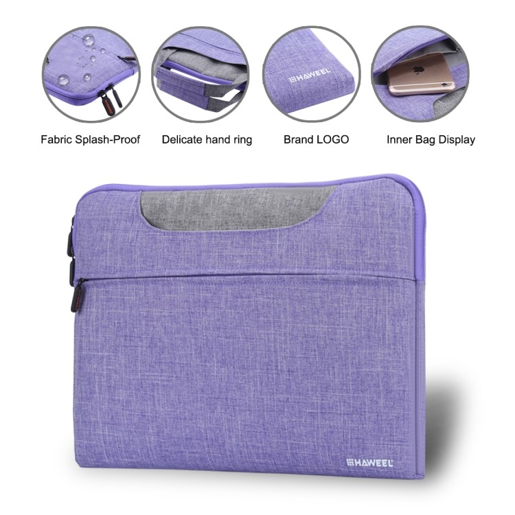 HAWEEL Wasserdicht Stoßfest Oxford-Hülle Tasche Handtasche Für 15-Zoll-Laptops / Tabletten - Lila-3