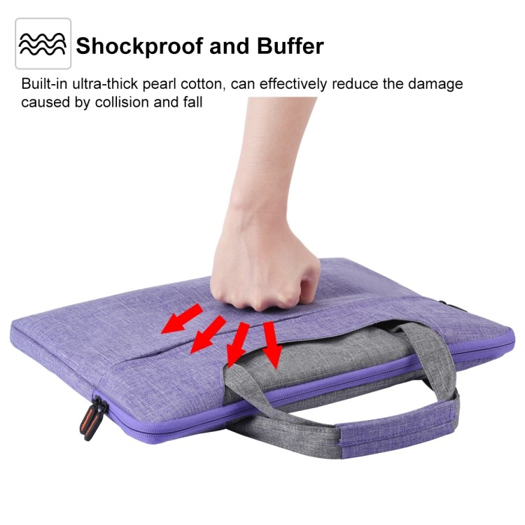 HAWEEL Wasserdicht Stoßfest Oxford-Hülle Tasche Handtasche Für 15-Zoll-Laptops / Tabletten - Lila-6