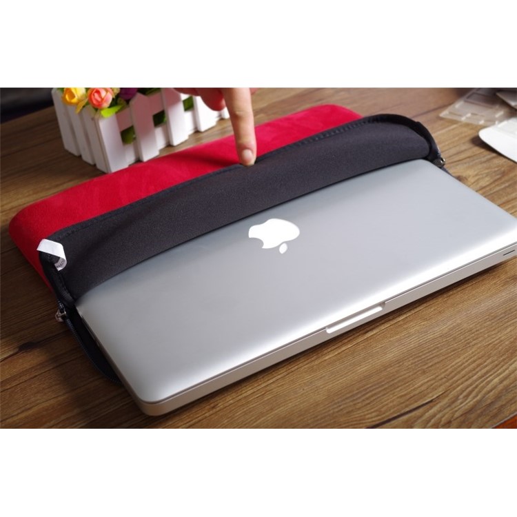 PU Leather Laptop Sleeve Case Bag for 13.3 inch Macbook - Red-3