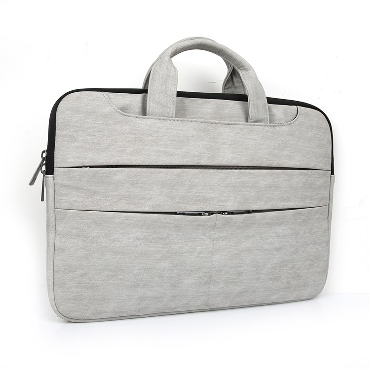 SOYAN Tree Bark Texture PU Leather Handbag for 14-inch Notebooks Laptops Macbook - Grey-5