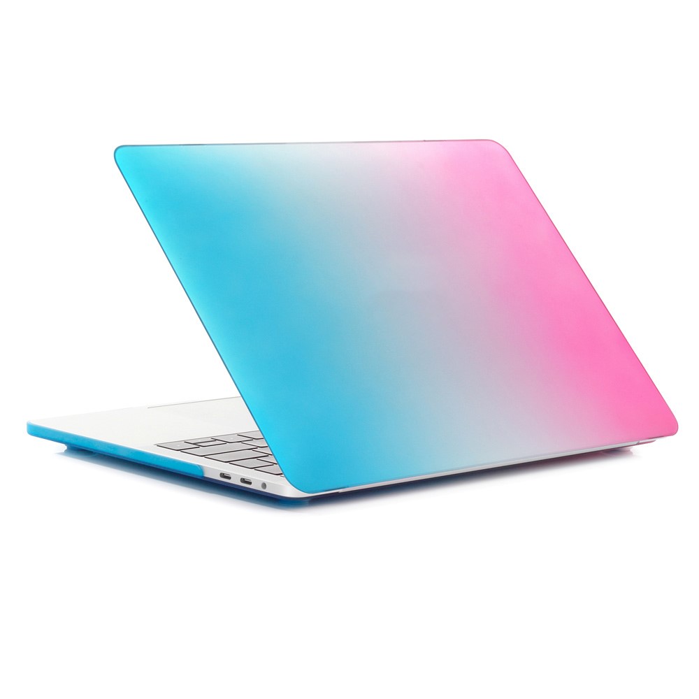 Coquille De PC En Dégradé De Couleur En Deux Pièces Pour Macbook Air / Air 13,3 Pouces Avec Écran Rétinien (2018) - Bleu / Rouge Pêche-2