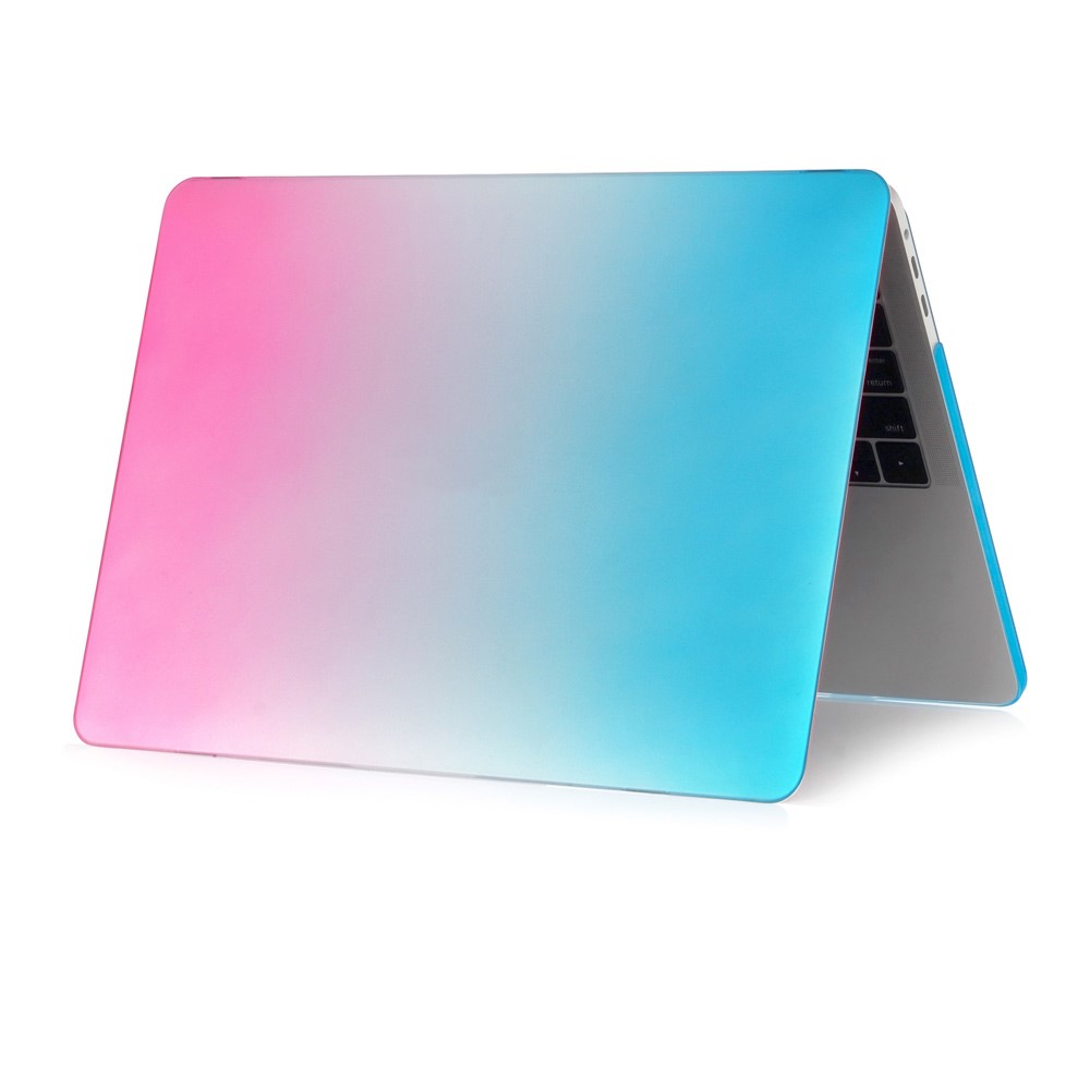 Coquille De PC En Dégradé De Couleur En Deux Pièces Pour Macbook Air / Air 13,3 Pouces Avec Écran Rétinien (2018) - Bleu / Rouge Pêche-4