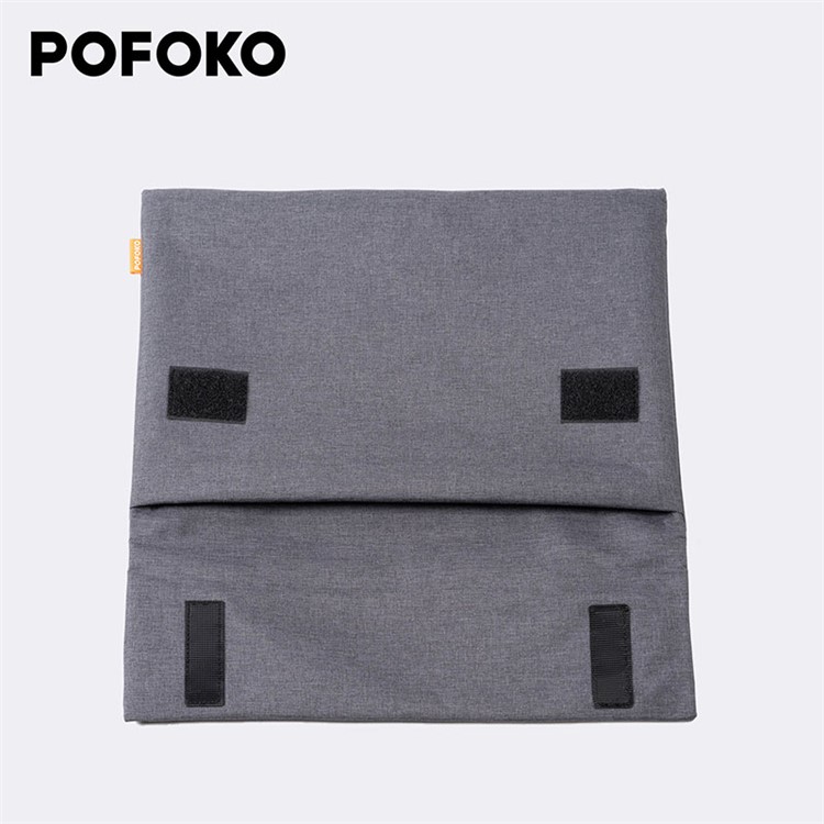 POFOKO 14 inch Velcro Closure Laptop Protection Pouch Bag, Size: 380 x 185 x 15cm - Black-3