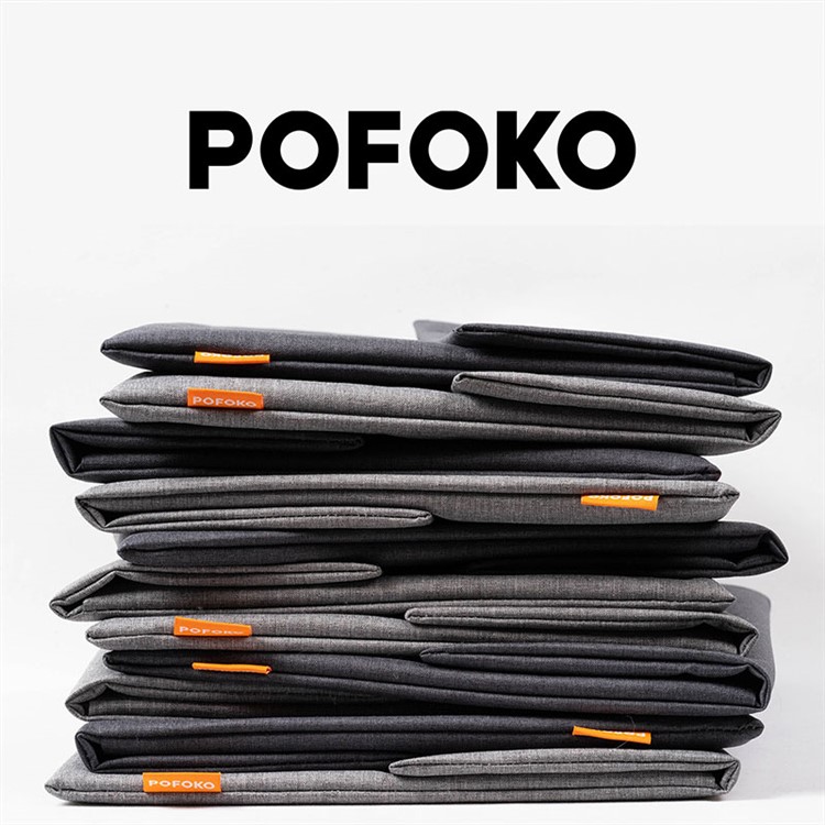 POFOKO 14 inch Velcro Closure Laptop Protection Pouch Bag, Size: 380 x 185 x 15cm - Black-6