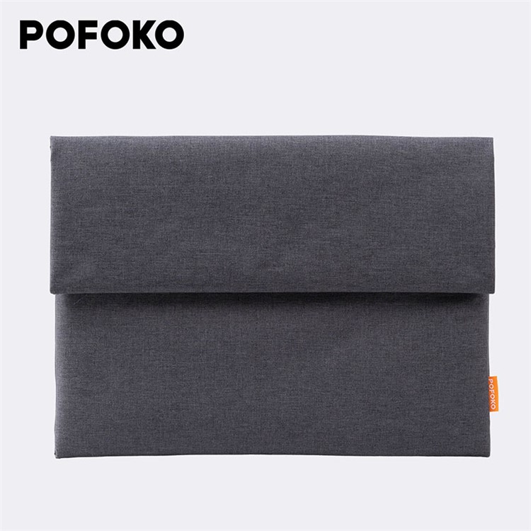 POFOKO 13 inch Velcro Closure Laptop Sleeve Pouch, Size: 330 x 250 x 15cm - Black-1