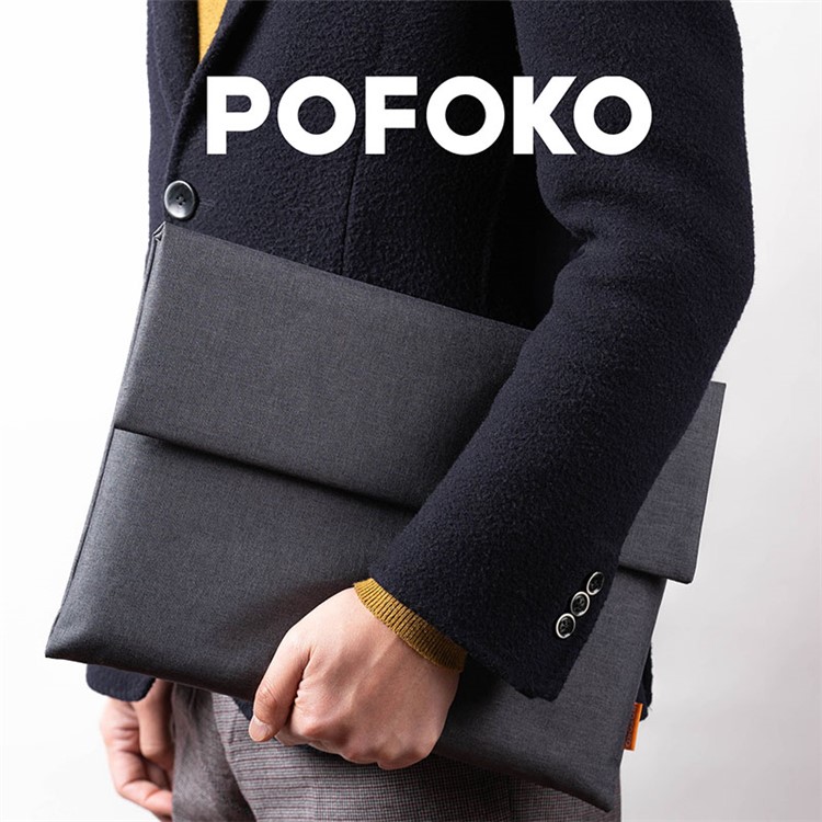 POFOKO 13 inch Velcro Closure Laptop Sleeve Pouch, Size: 330 x 250 x 15cm - Black-4