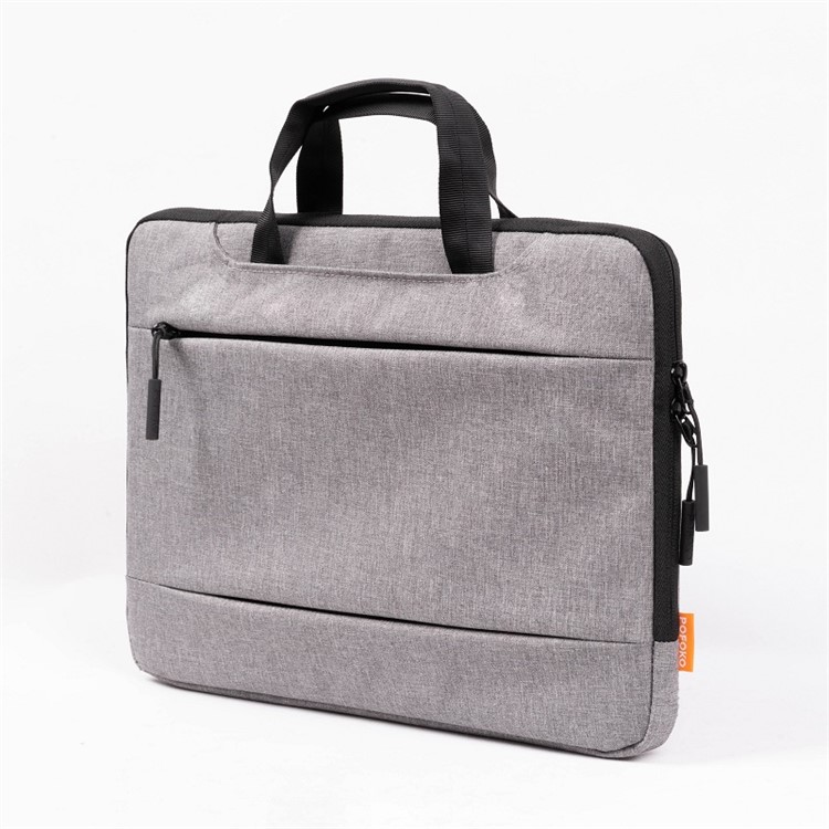 POFOKO Businesses Style Laptop Bag with Concealable Handle for 15.6 inch Laptop, Size: 385 x 263 x 27mm - Grey-3