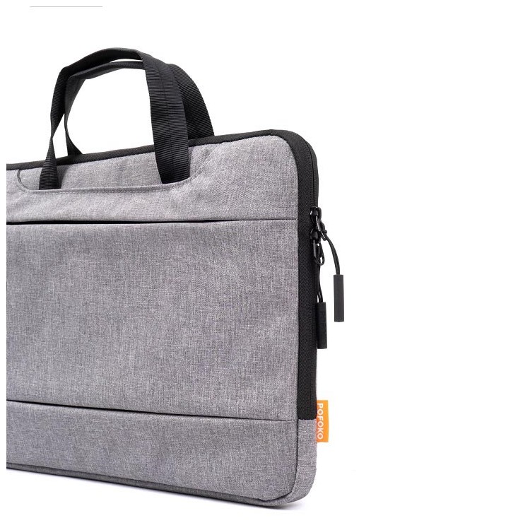 POFOKO Businesses Style Laptop Bag with Concealable Handle for 15.6 inch Laptop, Size: 385 x 263 x 27mm - Grey-9