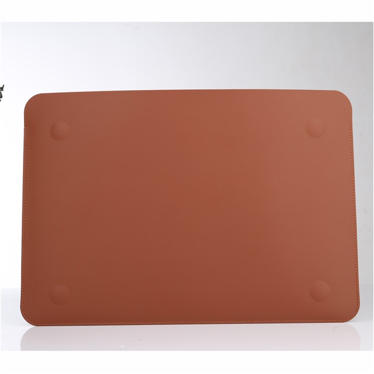 Simple PU Leather Laptop Sleeve Bag for MacBook 13.3-inch - Brown-4