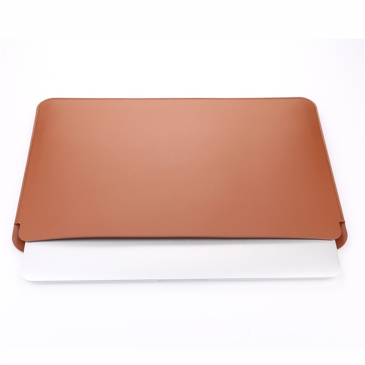 Simple PU Leather Laptop Sleeve Bag for MacBook 13.3-inch - Brown-5