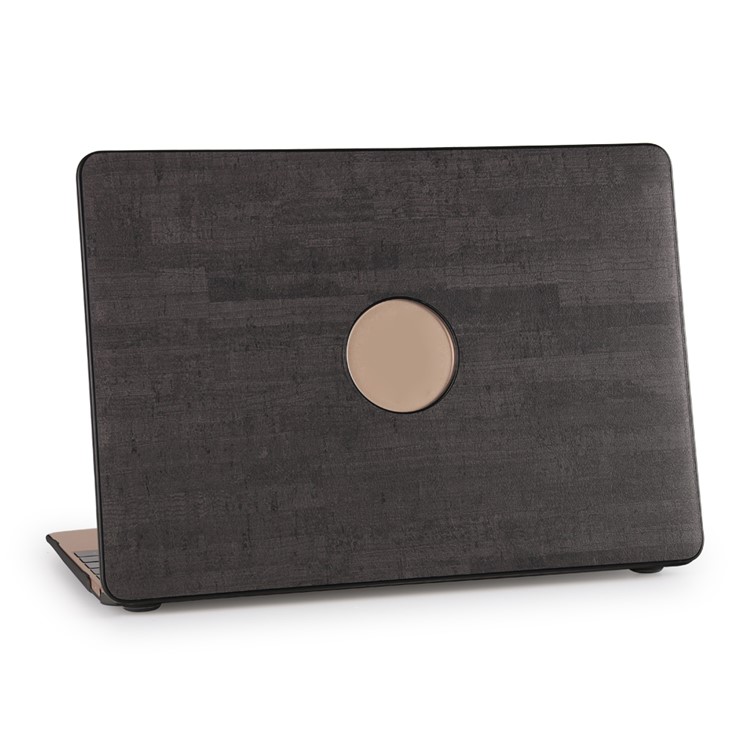 Étui Rigide En Cuir Grain De Bois Pour Macbook Air 11.6 Pouces - Noir-5