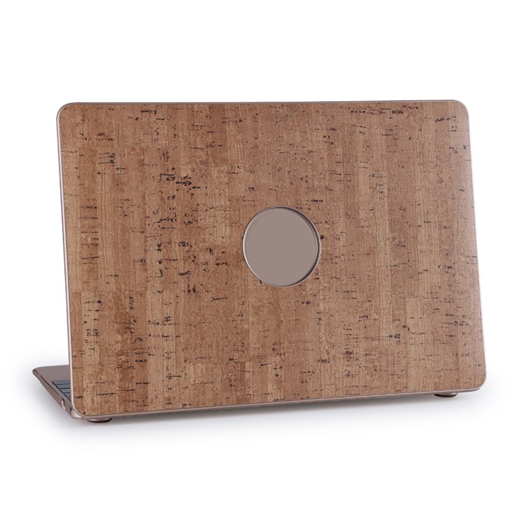 copertura Rigida Rivestita In Pelle Con Venatura Del Legno Per Macbook Air Da 11.6 Pollici - Oro-5