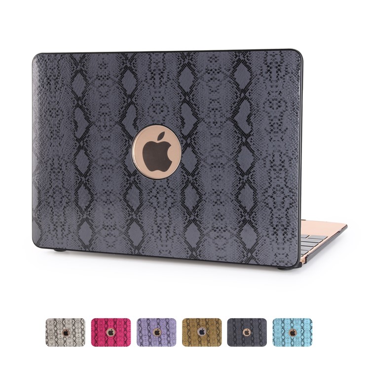Snake Leather Skin Front + Back Hard Shell for MacBook Air 11.6-inch - Black-1