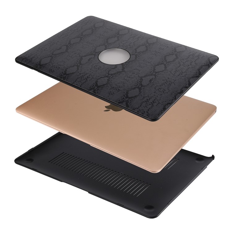 Snake Leather Skin Front + Back Hard Shell for MacBook Air 11.6-inch - Black-3