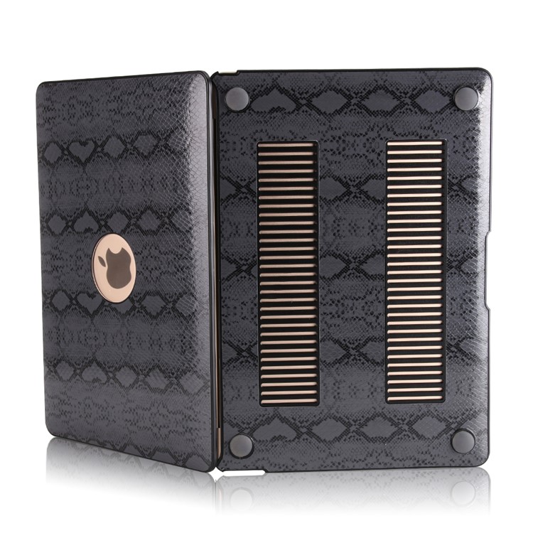 Snake Leather Skin Front + Back Hard Shell for MacBook Air 11.6-inch - Black-4